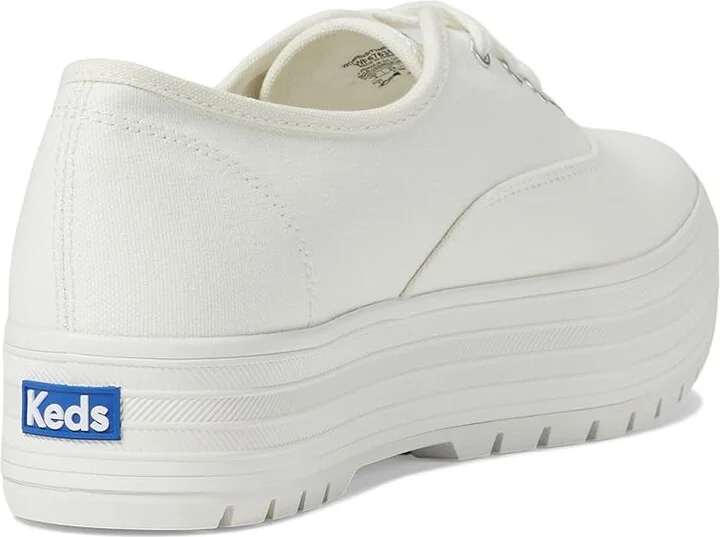 Keds The Platform Lug Lace Up Women's Shoes Off-White Canvas : 5 B - Medium, Leather - Image 4