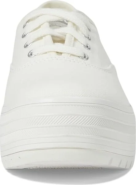 Keds The Platform Lug Lace Up Women's Shoes Off-White Canvas : 5 B - Medium, Leather - Image 5