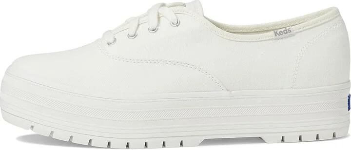 Keds The Platform Lug Lace Up Women's Shoes Off-White Canvas : 5 B - Medium, Leather - Image 6