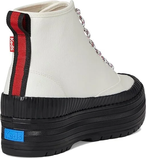 Keds The Platform Mid Lug Weatherized Women's Shoes White/Black : 8 B - Medium, Synthetic - Image 4