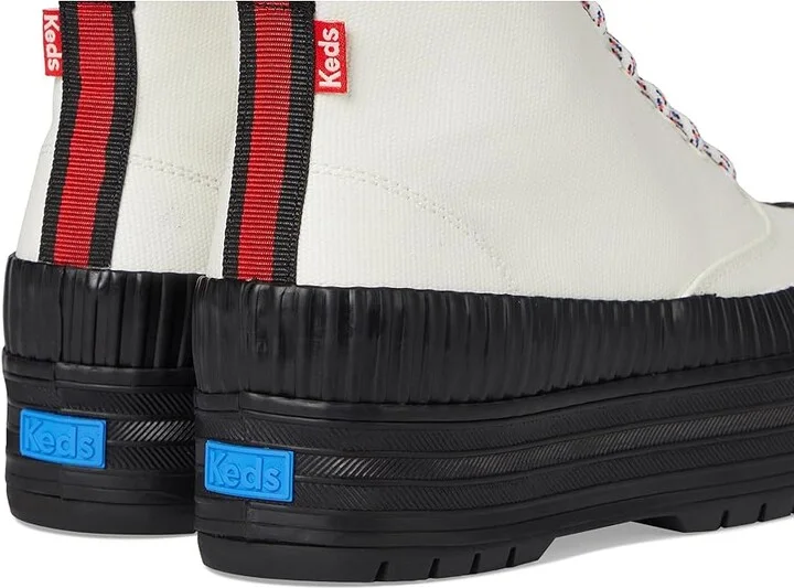 Keds The Platform Mid Lug Weatherized Women's Shoes White/Black : 8 B - Medium, Synthetic - Image 7