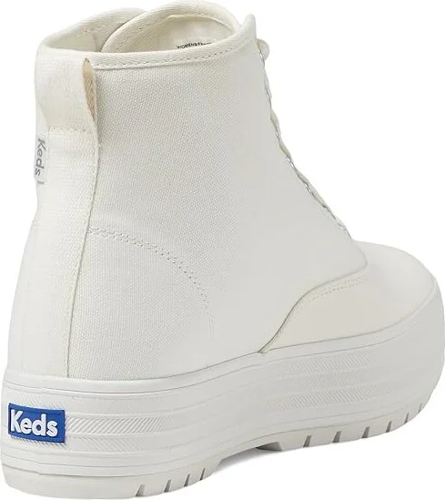 Keds The Platform Mid Lug Women's Boots Snow White Canvas : 5 B - Medium - Image 4