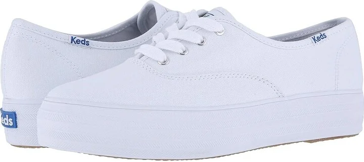 Keds Triple Core Women's Lace up casual Shoes White Canvas : 5 B - Medium