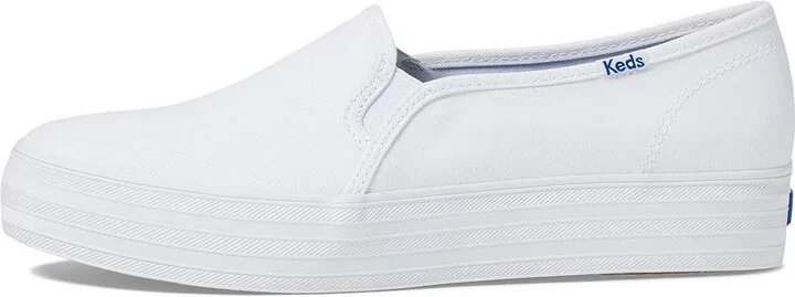 Keds Triple Decker Canvas Women's Slip on Shoes White 1 : 9 B - Medium - Image 6