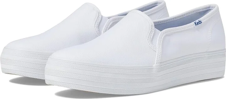 Keds Triple Decker Canvas Women's Slip on Shoes White 1 : 9 B - Medium