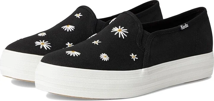 Keds Triple Decker Women's Shoes Black Canvas : 5 B - Medium, Textile