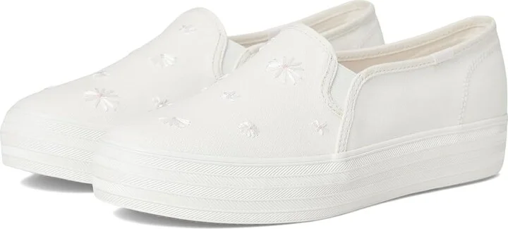 Keds Triple Decker Women's Shoes Snow White Canvas : 7 B - Medium, Textile