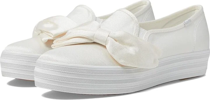 Keds Triple Decker Women's Shoes White Bow Celebrations : 8.5 B - Medium, Textile