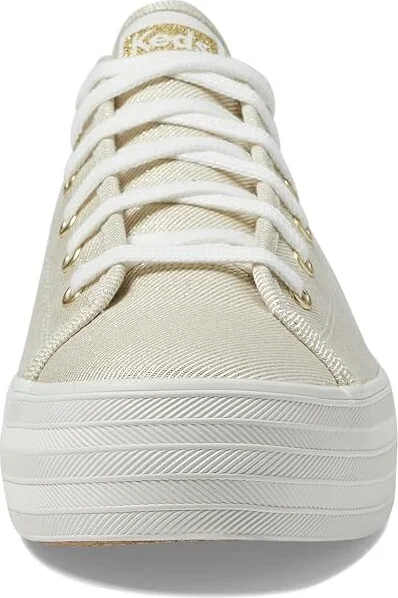 Keds Triple Kick Canvas Women's Lace up casual Shoes Gold Metallic Textile : 5 B - Medium - Image 5