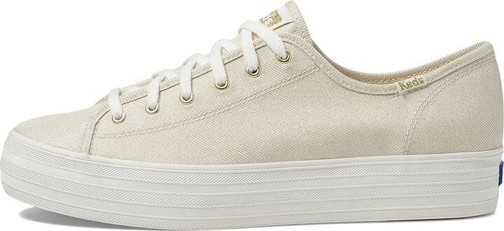 Keds Triple Kick Canvas Women's Lace up casual Shoes Gold Metallic Textile : 5 B - Medium - Image 6