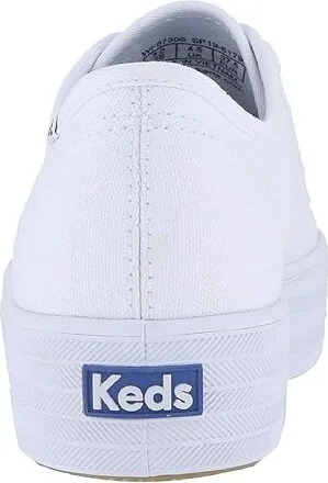 Keds Triple Kick Canvas Women's Lace up casual Shoes White : 5.5 B - Medium - Image 5