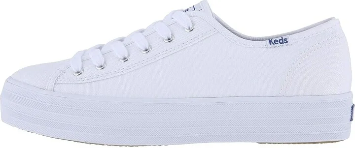Keds Triple Kick Canvas Women's Lace up casual Shoes White : 5.5 B - Medium - Image 7