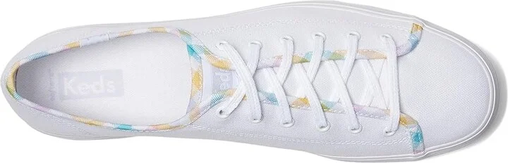 Keds Triple Kick Canvas Women's Lace up casual Shoes White/Multi Gingham Binding : 7.5 B - Medium - Image 2