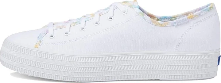 Keds Triple Kick Canvas Women's Lace up casual Shoes White/Multi Gingham Binding : 7.5 B - Medium - Image 6