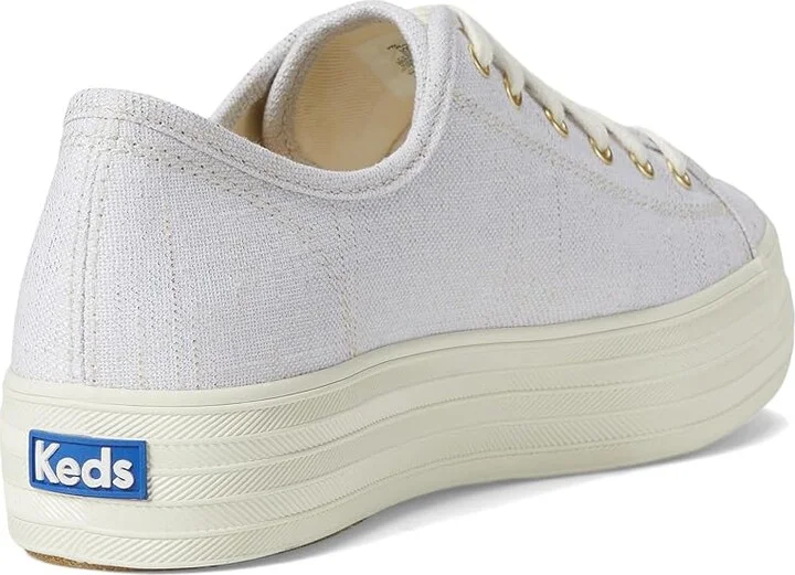 Keds Triple Kick Canvas Women's Shoes Gold Metallic Textile : 7 B - Medium - Image 4