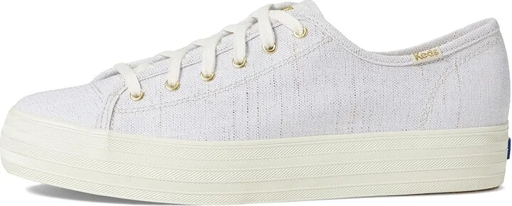 Keds Triple Kick Canvas Women's Shoes Gold Metallic Textile : 7 B - Medium - Image 6