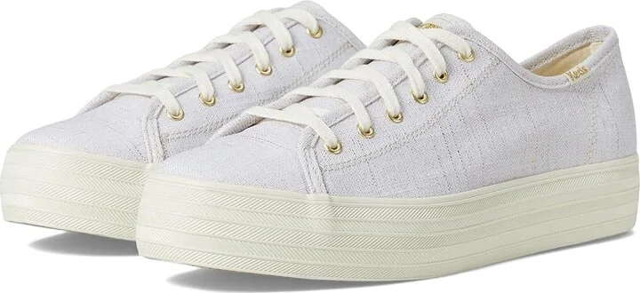 Keds Triple Kick Canvas Women's Shoes Gold Metallic Textile : 7 B - Medium