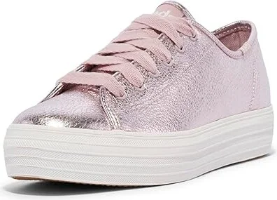 Keds Triple Kick Leather Women's Lace up casual Shoes Mauve Metallic : 7 B - Medium - Image 5