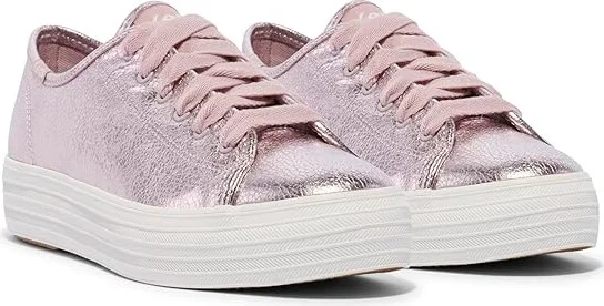 Keds Triple Kick Leather Women's Lace up casual Shoes Mauve Metallic : 7 B - Medium