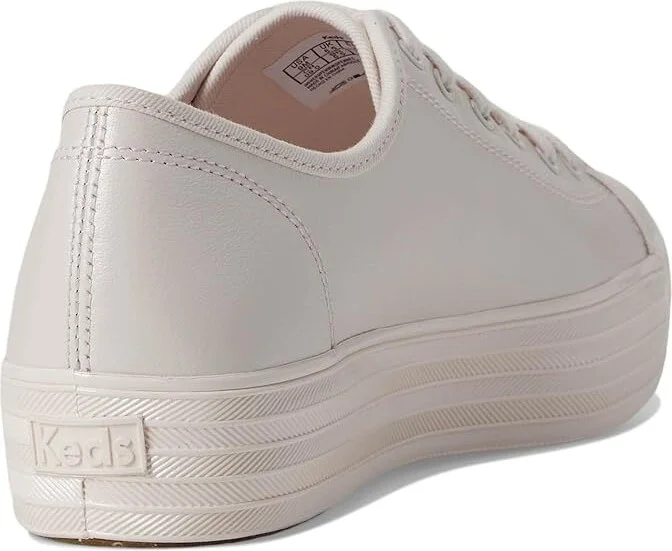 Keds Triple Kick Leather Women's Lace up casual Shoes Pink Pearlized Leather : 6 B - Medium - Image 4