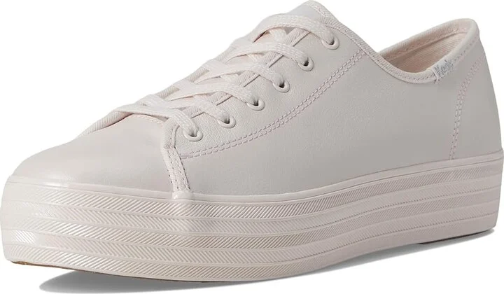 Keds Triple Kick Leather Women's Lace up casual Shoes Pink Pearlized Leather : 6 B - Medium - Image 5