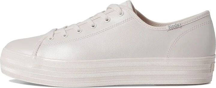 Keds Triple Kick Leather Women's Lace up casual Shoes Pink Pearlized Leather : 6 B - Medium - Image 6