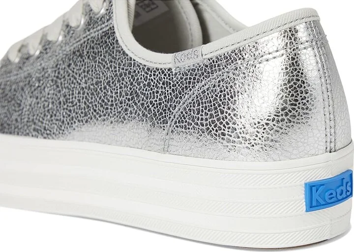 Keds Triple Kick Leather Women's Lace up casual Shoes Silver Metallic Leather : 9.5 B - Medium - Image 7