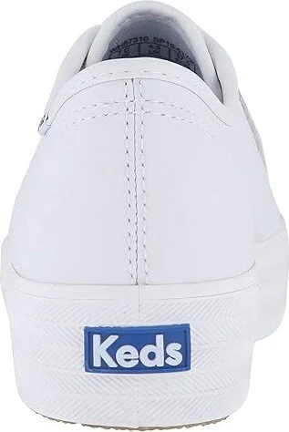 Keds Triple Kick Leather Women's Lace up casual Shoes White : 5 B - Medium - Image 5