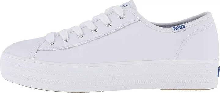 Keds Triple Kick Leather Women's Lace up casual Shoes White : 5 B - Medium - Image 7
