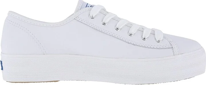 Keds Triple Kick Leather Women's Lace up casual Shoes White : 5 B - Medium - Image 8