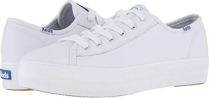 Keds Triple Kick Leather Women's Lace up casual Shoes White : 5 B - Medium