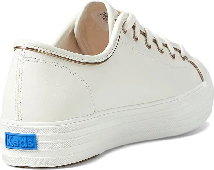Keds Triple Kick Leather Women's Lace up casual Shoes White/Rose Gold : 10.5 B - Medium - Image 4