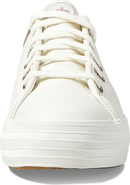 Keds Triple Kick Leather Women's Lace up casual Shoes White/Rose Gold : 10.5 B - Medium - Image 5
