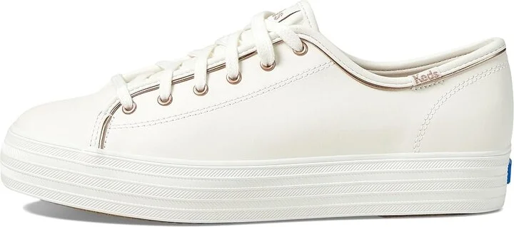 Keds Triple Kick Leather Women's Lace up casual Shoes White/Rose Gold : 10.5 B - Medium - Image 6
