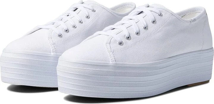 Keds Triple Up Canvas Women's Shoes White : 5 B - Medium