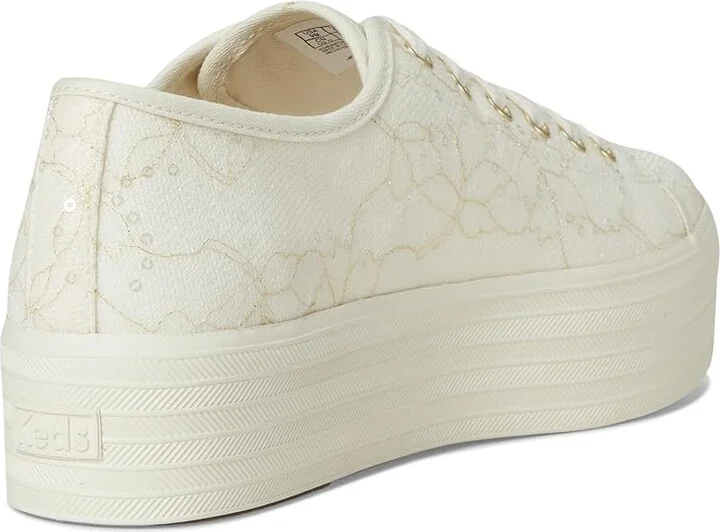 Keds Triple Up Lace Celebrations Women's Shoes Cream Lace : 5 B - Medium, Synthetic - Image 4
