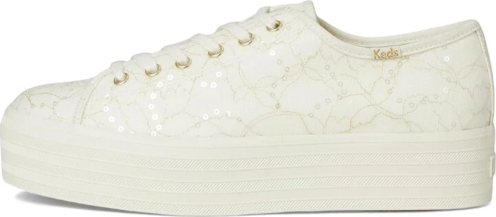 Keds Triple Up Lace Celebrations Women's Shoes Cream Lace : 5 B - Medium, Synthetic - Image 6