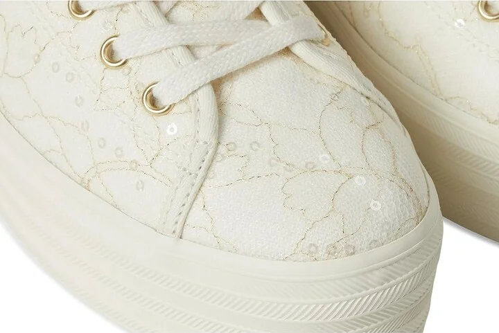 Keds Triple Up Lace Celebrations Women's Shoes Cream Lace : 5 B - Medium, Synthetic - Image 7
