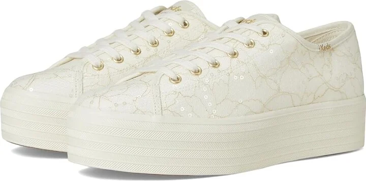 Keds Triple Up Lace Celebrations Women's Shoes Cream Lace : 5 B - Medium, Synthetic