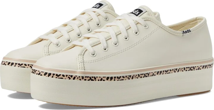 White/Tan Leopard Stripe Foxing