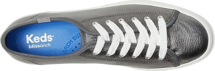 Keds Triple Up Leather Women's Shoes Gunmetal Metallic Leather : 6 B - Medium - Image 2