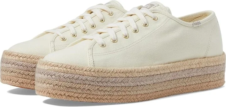Keds Triple Up Leather Women's Shoes Natural Ombre Jute Foxing : 10 B - Medium