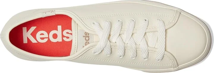 Keds Triple Up Leather Women's Shoes Off-White/Taupe Bumper Foxing Stripe : 9.5 B - Medium - Image 2