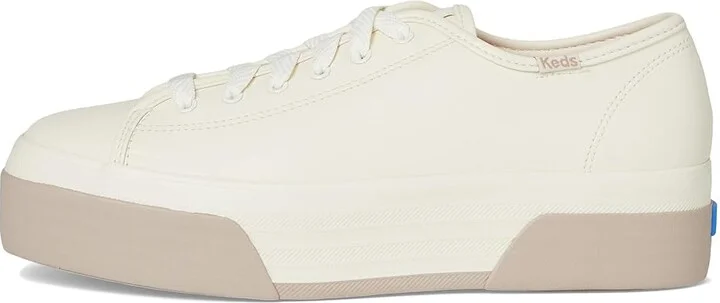 Keds Triple Up Leather Women's Shoes Off-White/Taupe Bumper Foxing Stripe : 9.5 B - Medium - Image 6