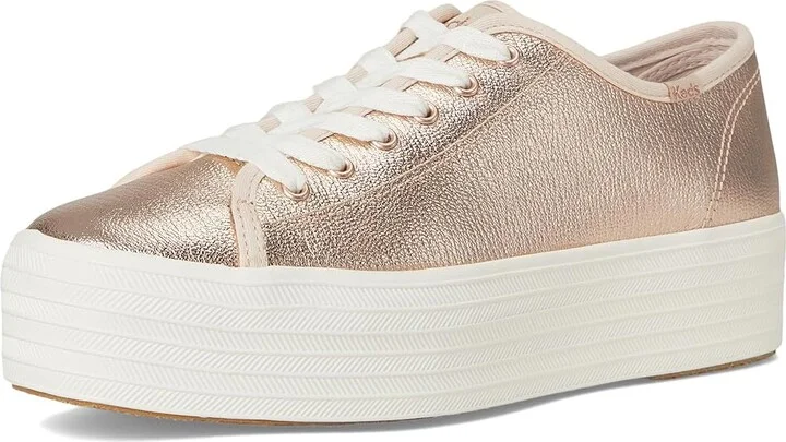 Keds Triple Up Leather Women's Shoes Rose Gold Metallic Leather : 9 B - Medium - Image 5