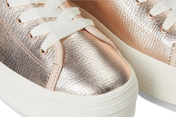 Keds Triple Up Leather Women's Shoes Rose Gold Metallic Leather : 9 B - Medium - Image 7