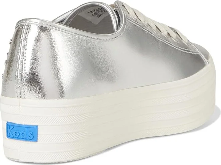 Keds Triple Up Leather Women's Shoes Silver Light Up : 5.5 B - Medium - Image 4