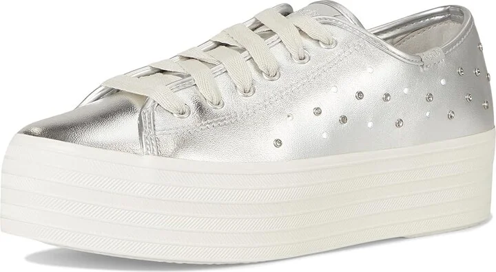 Keds Triple Up Leather Women's Shoes Silver Light Up : 5.5 B - Medium - Image 5
