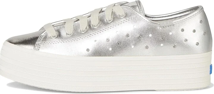 Keds Triple Up Leather Women's Shoes Silver Light Up : 5.5 B - Medium - Image 6