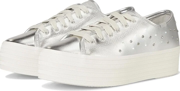 Keds Triple Up Leather Women's Shoes Silver Light Up : 5.5 B - Medium